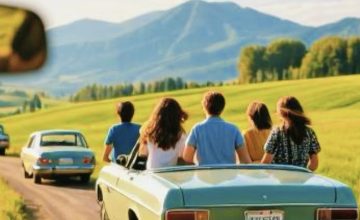 Ilustración de gente joven de viaje